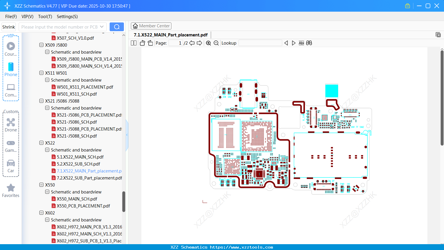 Infinix 7.1.X522_MAIN_Part_placement